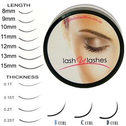 B-Curl Lashes (Tub) 0.25mm x 9mm (LS)
